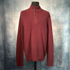 Express Men's Maroon Knitted Sweater Size Extra Large